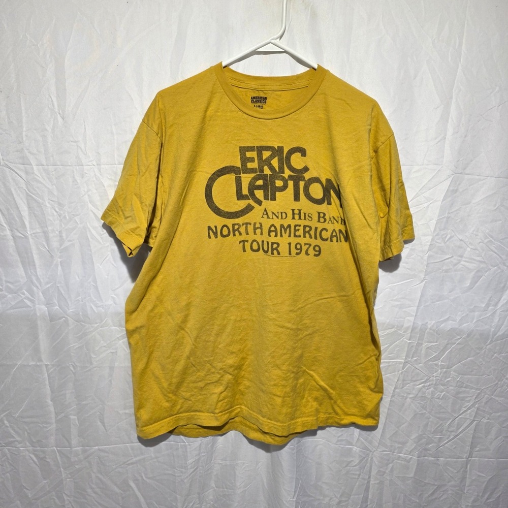 American Classics Eric Clapton North American Tour 1979 Yellow Graphic Tshirt XL
